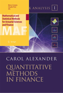 Market Risk Analysis Quantitative Methods in Finance